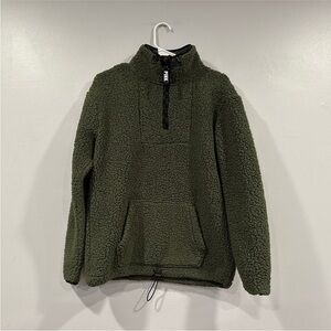 Victoria’s Secret VS Pink Green Sherpa 1/4 Zip XS